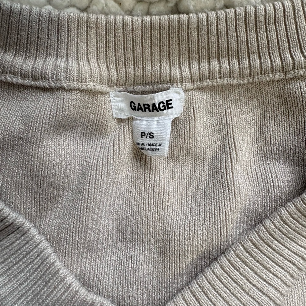 Garage Beige Ribbed Knit Top - Picture 2 of 3